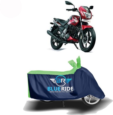 BLUERIDE Two Wheeler Cover for TVS(Flame DS 125, Blue, Green)