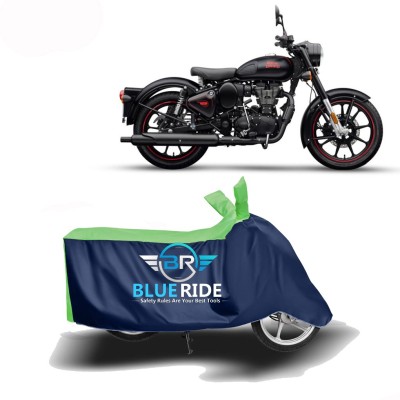 BLUERIDE Two Wheeler Cover for Royal Enfield(Classic 350, Blue, Green)