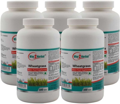 Way2Herbal Wheatgrass 500 Tablet (Pack of 5)(Pack of 5)