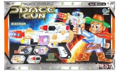 KNAFS Space Toy Gun with Laser Sound Gun with Flashing Lights for Kids to Develop Your Little Ones Imagination and Social Skills(Multicolor)
