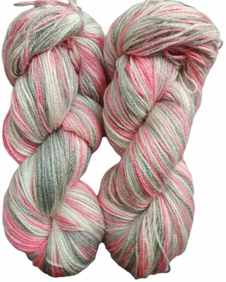 JEFFY Oswal Rangoli Knitting Yarn Wool, Multi Pink Grey 500 gm Woolen Crochet Yarn Thread. Best Used with Knitting Needles, Crochet Needles.Oswal Wool Yarn for Knitting. Best Woolen Thread.Shade no-34