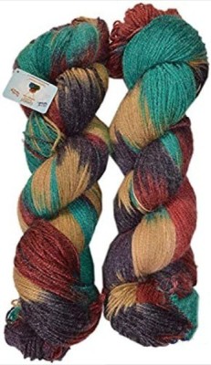 JEFFY Ganga Glow Knitting Yarn Wool, Teal Mix 200 gm Woolen Crochet Yarn Thread. Best Used with Knitting Needles, Crochet Needles. Ganga Wool Yarn for Knitting. Best Woolen Thread.