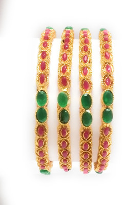 Santosh Jewels Metal Gold-plated Bangle Set(Pack of 4)