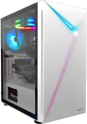 GAMDIAS Argus E4 Elite White Side Tempered Glass Panel Swing Door with Magnetic Dust Filter & 1 Built-in 120mm ARGB Fan Mid Tower Cabinet