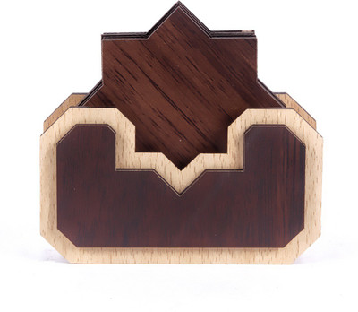 YIXT Hexagon Reversible Wood Coaster Set(Pack of 6)
