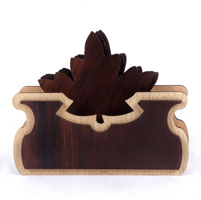 YIXT Hexagon Reversible Wood Coaster Set(Pack of 6)