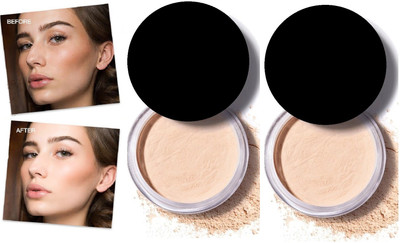 tanvi27 High Definition Natural Translucent Matte Coverage Loose Powder pack of 2 Compact(ivory, 24 g)