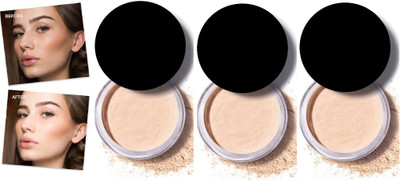 tanvi27 High Definition Natural Translucent Matte Coverage Loose Powder pack of 3 Compact(IVORY, 36 g)