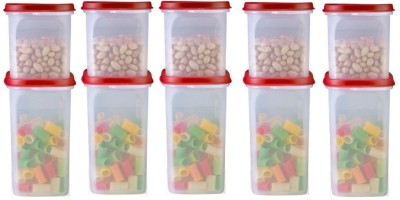 lockdown Plastic Grocery Container  - 1000 ml, 1500 ml(Pack of 10, Red)