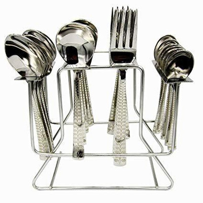 Gold Look Empty Cutlery Holder Case(sliver  Holds 24 Pieces)
