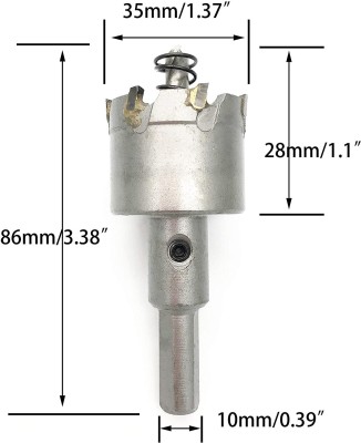 uptodatetools 35mm HSS Tungsten Carbide Hole Saw, TCT Cutter Drill Bit for Metal Stainless Steel Wood Aluminum