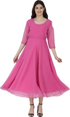 FASHION OF ART Flared/A-line Gown(Pink)