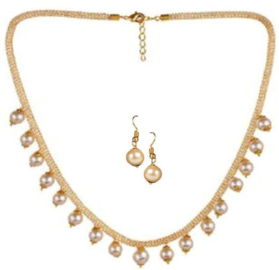 DENICRAAS Alloy Gold-plated Gold, White Jewellery Set(Pack of 1)