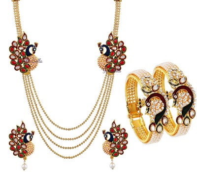 Divastri Alloy Gold-plated Multicolor Jewellery Set(Pack of 5)