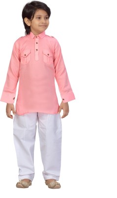 Aarika Boys Festive & Party Pathani Suit Set(Pink Pack of 1)