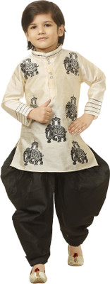 JCT DRESSES Boys Festive & Party Kurta and Dhoti Pant Set(Gold Pack of 1)