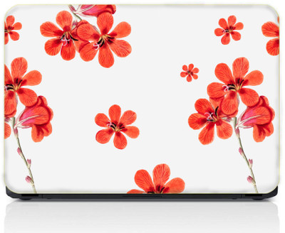 gray wall White Flower Vinyl Laptop Skin Compatible for 13.3 inch(Theme: Nature)