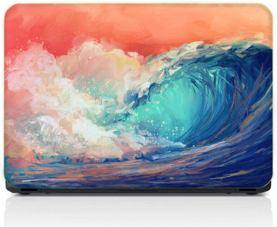 gray wall Painting Wave Vinyl Laptop Skin Compatible for 13.3 inch(Theme: Nature)