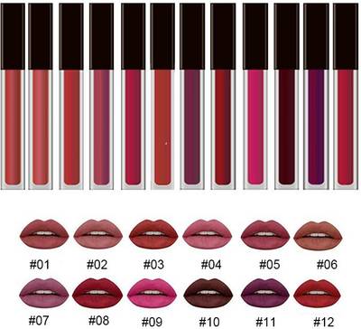 HUDA CRUSH BEAUTY Swiss Edition Set of 12 Liquid Lipsticks Matte Finish Long Lasting Lipstick Combo Pack