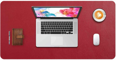 SHIDHMI Laptop Pad Desk Pad, PU Leather Office Desk Mat, Ultra Thin, Extra Large, Waterproof Desk Blotter, Laptop Mouse Pad Table Protector for Office and Home Mousepad(Wine Red)