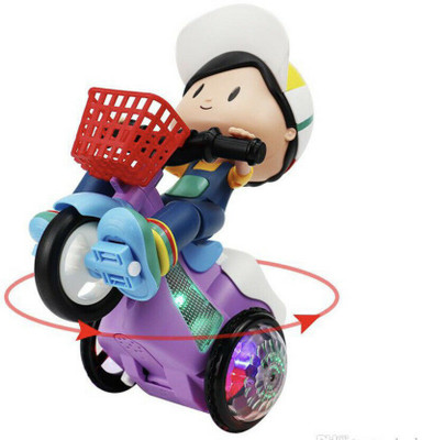 Galaxies Stunt Tricycle Bump and Go Toy with 4D Lights, Dancing Toy, Battery Operated Toy Plastic for Boys Girls - Multi Color(Multicolor)