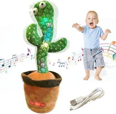 Just97 Dancing Cactus Toy, Talking Repeat Singing Sunny Cactus Toy 120 Songs for Baby(Green)