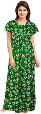 AAKARSHANA CREATION Women Nighty(Green)