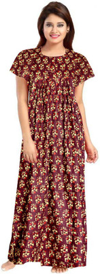 AAKARSHANA CREATION Women Nighty(Maroon)