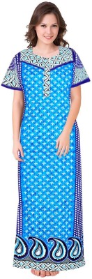 MUDRIKA Women Nighty(Blue)