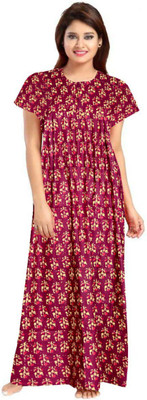 AAKARSHANA CREATION Women Nighty(Purple)