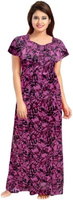 AAKARSHANA CREATION Women Nighty(Black, Purple)