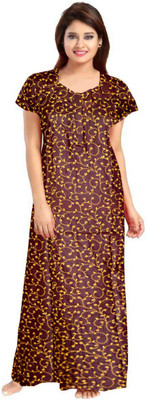 AAKARSHANA CREATION Women Nighty(Brown)