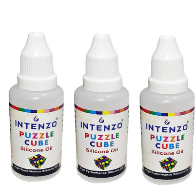 intenzo Silicone Lubrication Oil for Puzzle Cube (combo of 2) Toy Accessory (Puzzle cube White) Manual Pump(30 g Pack of 3)