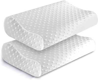 manshav Memory Foam Solid Orthopaedic Pillow Pack of 2(White)