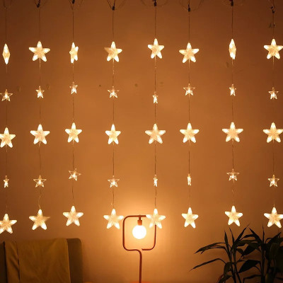 The Purple Tree 144 LEDs 2.41 m Yellow Steady Star Rice Lights(Pack of 1)