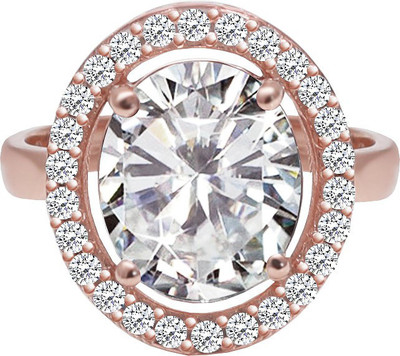 GIVA Sterling silver Rose Gold Solitaire adjustable ring for women with 925 stamped Sterling Silver Zircon Rhodium Plated Ring