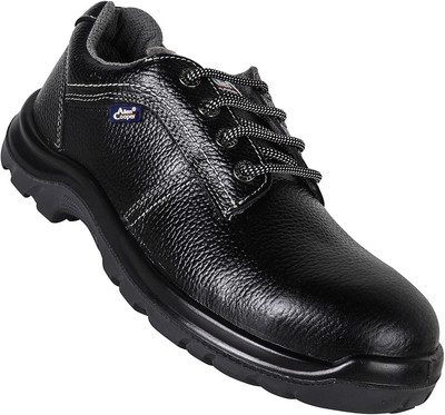 Allen Cooper Steel Toe Grain Leather Safety Shoe(Black, S2, Size 7)