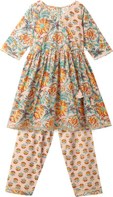 Cub McPaws Floral Print Kurta, Trouser/Pant & Dupatta Set