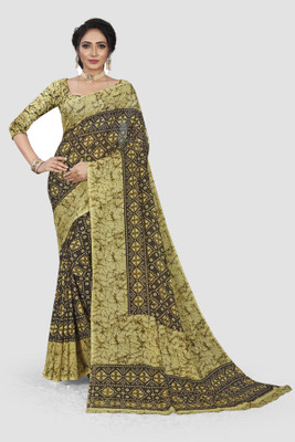 Vimalnath Synthetics Printed Bollywood Georgette Saree(Green)
