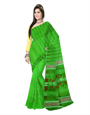 Pradip Fabrics Printed Tant Silk Blend Saree(Light Green)