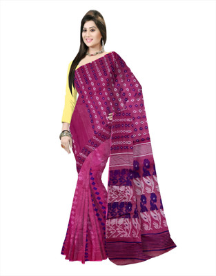 Pradip Fabrics Printed Tant Silk Blend Saree(Purple)