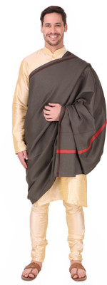 BRAVEZI Polyester Wool Blend, Cashmere Solid Men Shawl(Grey)