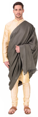 BRAVEZI Polyester Wool Blend, Cashmere Solid Men Shawl(Grey)