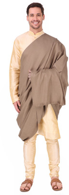 BRAVEZI Polyester Wool Blend, Cashmere Solid Men Shawl(Beige)