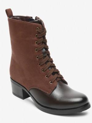 flat n heels Boots For Women(Brown)