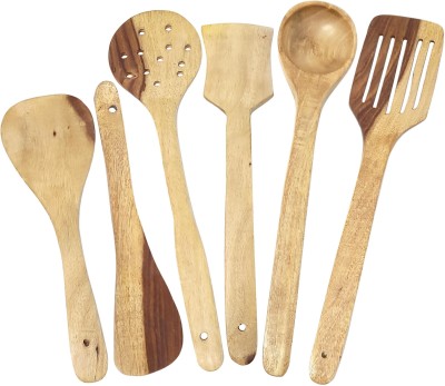 DESI KARIGAR Wooden Serving Spoon Set(Pack of 6)
