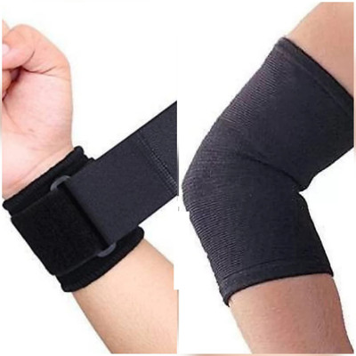 True Shop Wrist Support With Elbow Support for Gym Workout Band for Pain Relief ( Black ) Wrist Support