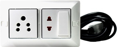 JELECTRICALS One Five Pin Socket and one Two Pin Socket Extension Board 2  Socket Extension Boards(White, 3 m)