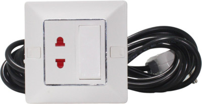 JELECTRICALS One Switch and One Socket Extension board 1  Socket Extension Boards(White, 2 m)