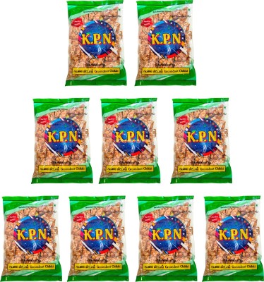 KPN Kovilpatti Kadalai Mittai - Burfi (Peanut Chikki Candy) - 1800gm (Pack of 9 x 200g) Pouch(9 x 200 g)